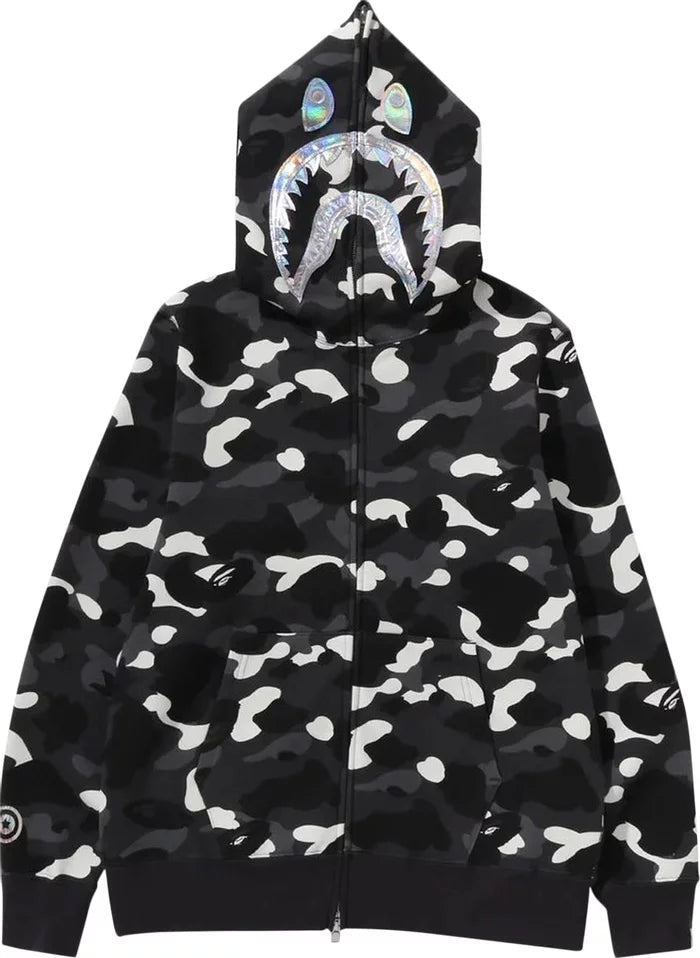 BAPE City Camo Shark Full Zip Hoodie 'Black'