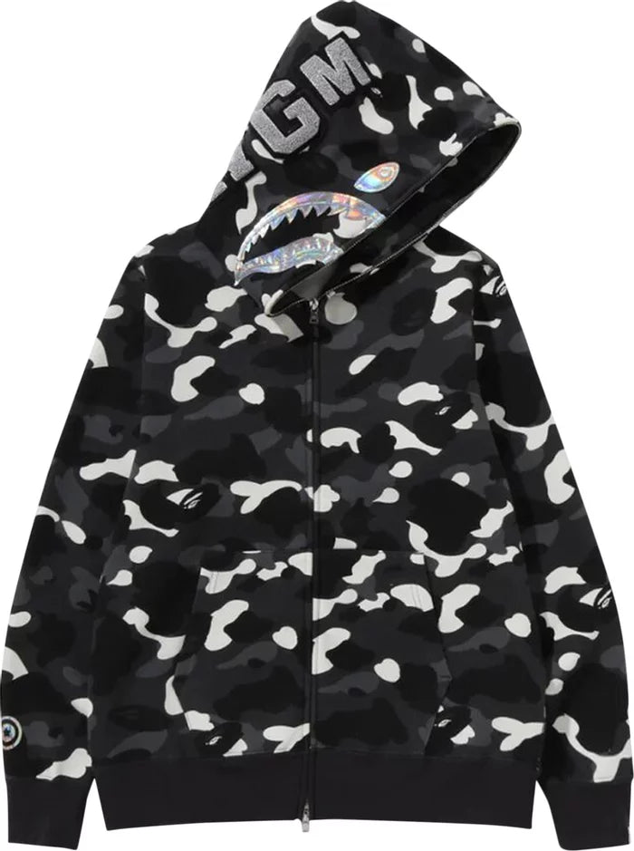 BAPE City Camo Shark Full Zip Hoodie 'Black'