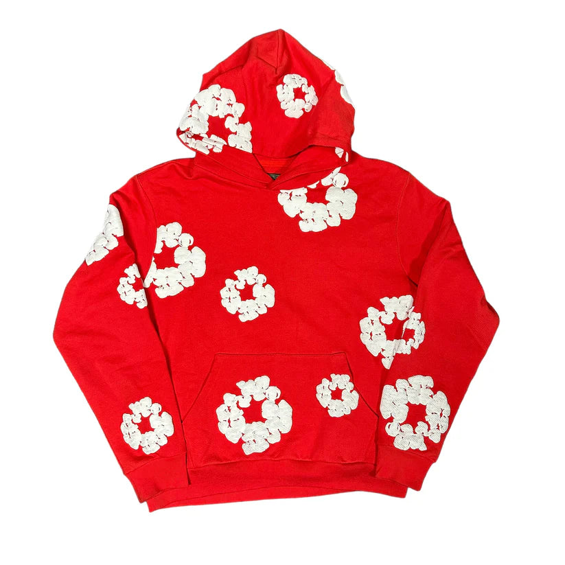 Denim Tears Cotton Wreath Hoodie Red