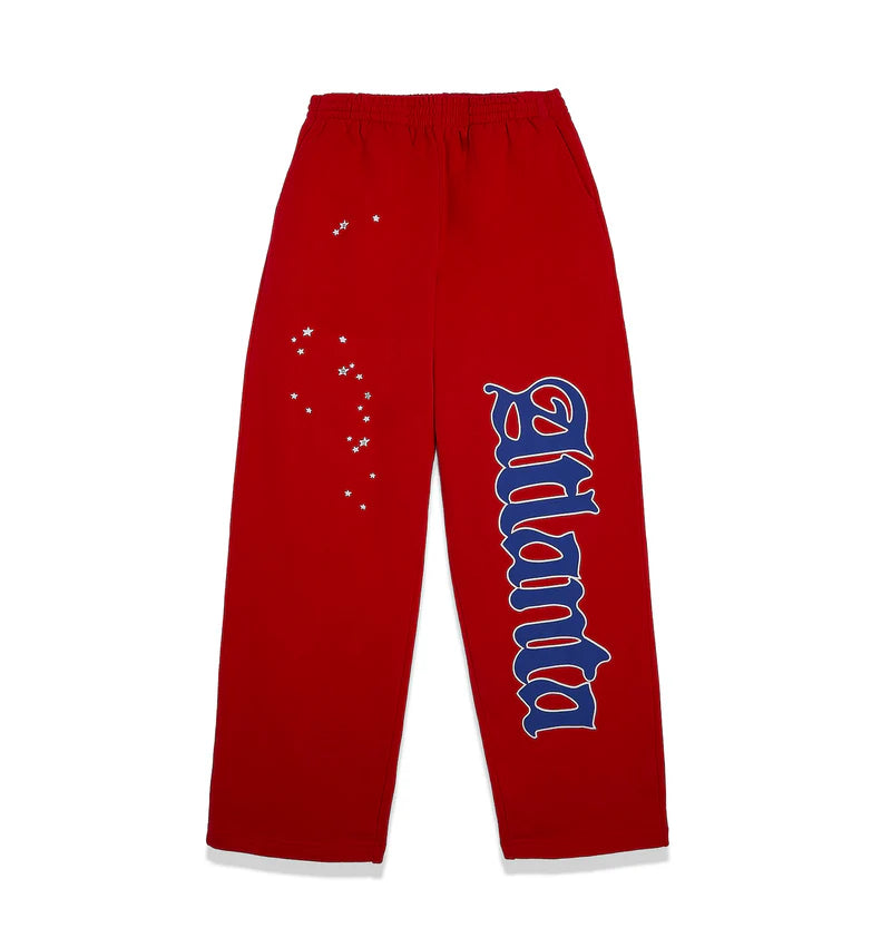 Sp5der Atlanta Open Leg Sweatpants Red