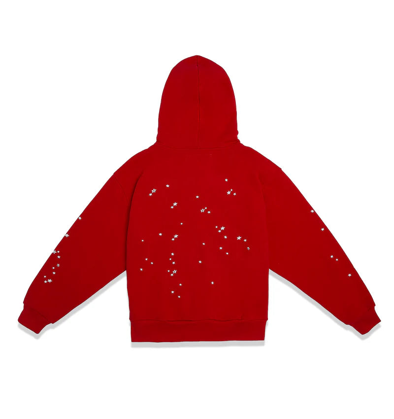 Sp5der Atlanta Zip Up Hoodie 'Red'