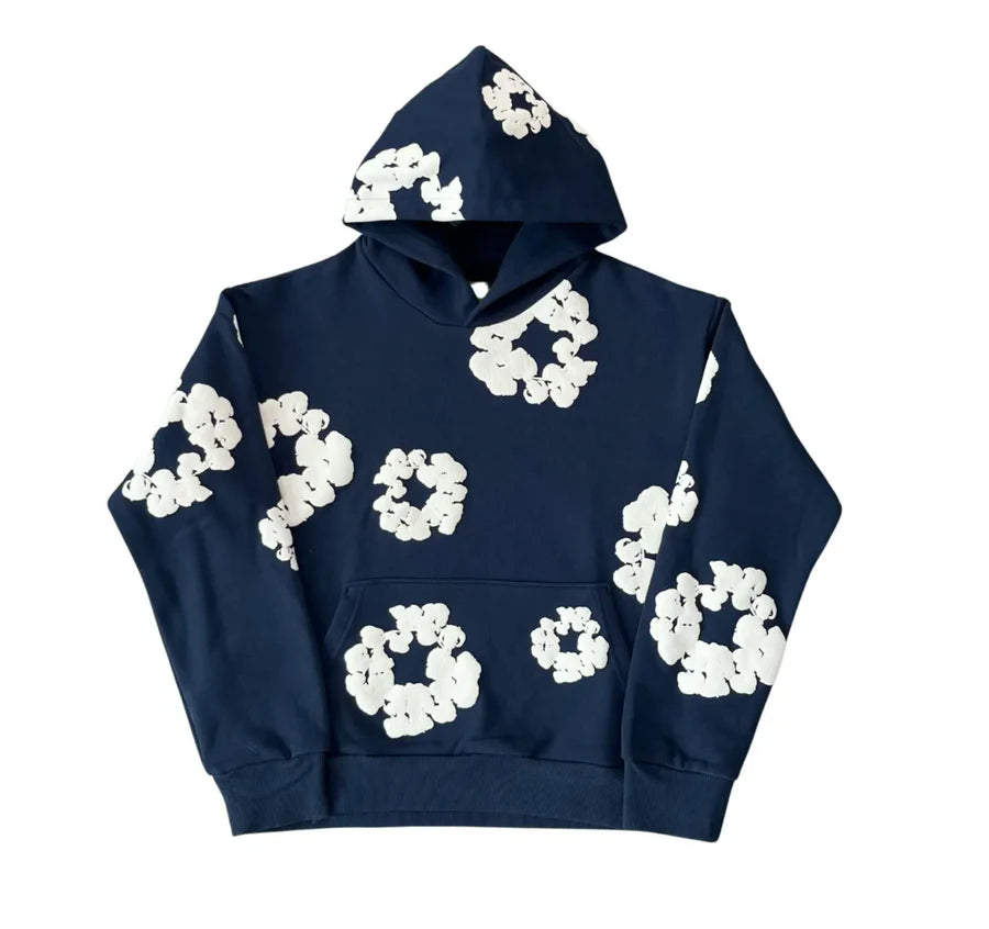 Denim Tears Cotton Wreath Hoodie Navy